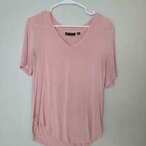 Versona Light Peach V-Neck Short Sleeve Top